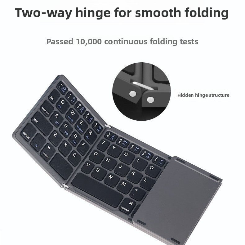 Foldable Bluetooth Keyboard B033 | 64 Keys | Ultra-Slim | Phone Tablet Laptop | Black & Grey