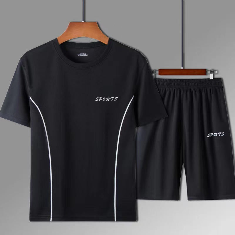 Conjunto Deportivo Hombre Camiseta + Shorts Secado Rápido 90% Poliéster 4 Colores L-4XL | Men's Quick-Dry Sports T-Shirt & Shorts Set