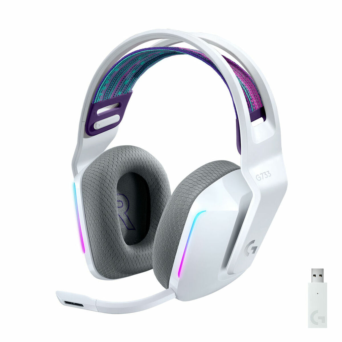 Audífonos Gaming Inalámbricos Logitech G733 Lightspeed Blanco