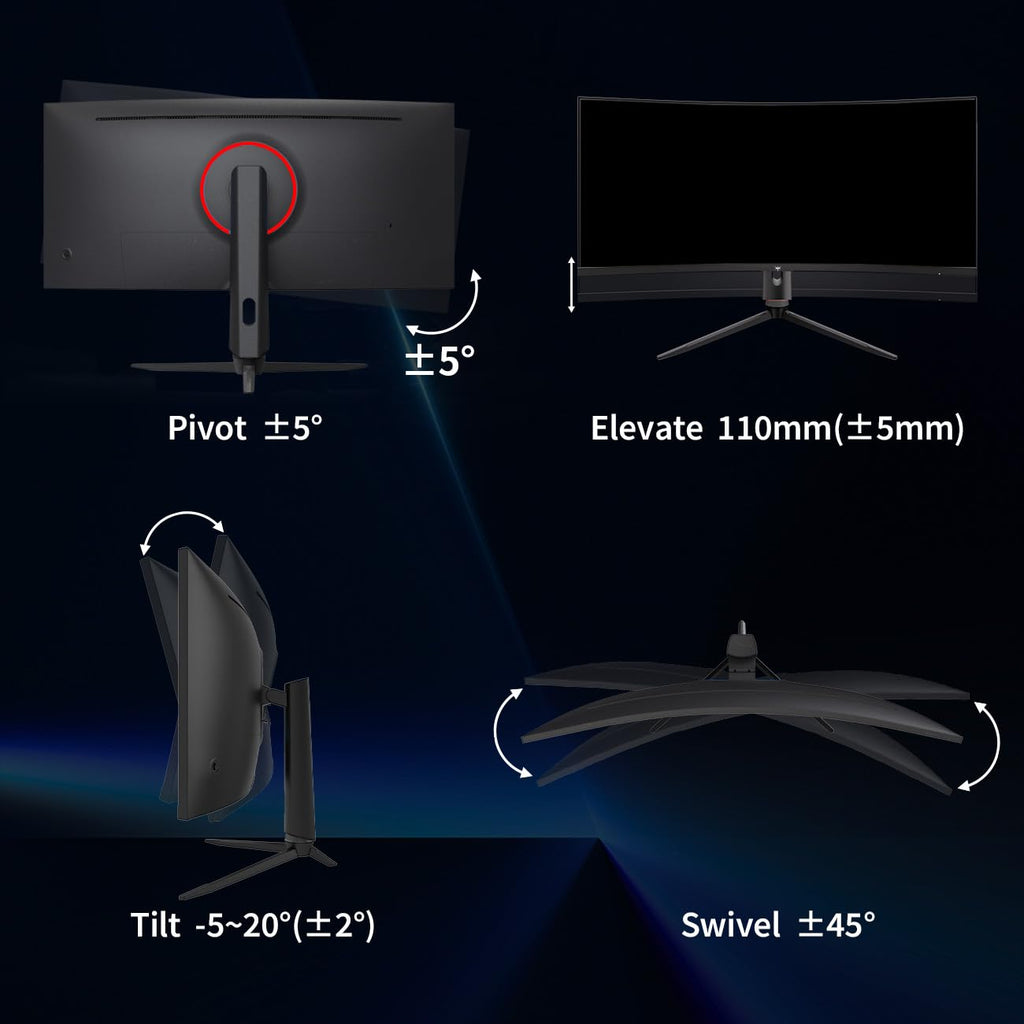 KTC Monitor Curvo Gaming – QHD 2K | 15.6" a 34" | 60Hz a 400Hz | HVA IPS VA | HDR