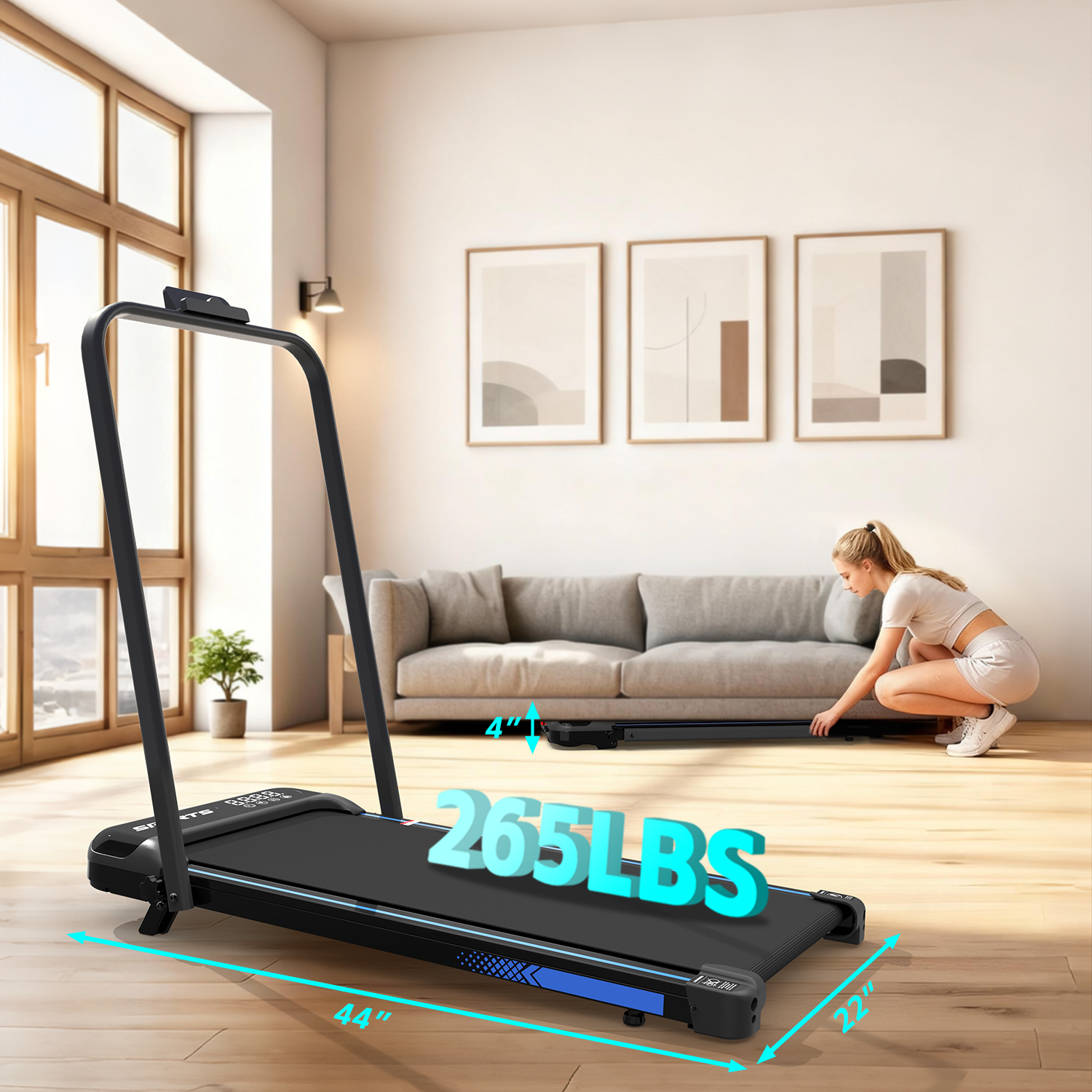 Caminadora 3 en 1 ALTSON — Plegable con Inclinación, Barra, Control Remoto y Pantalla LED