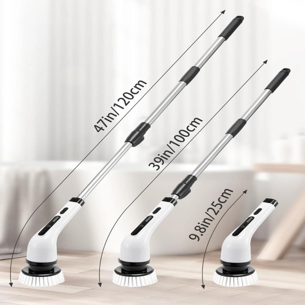 ALTSON Electric Spin Scrubber — 9 Replaceable Brush Heads, Extendable Rod & 90-Min Battery