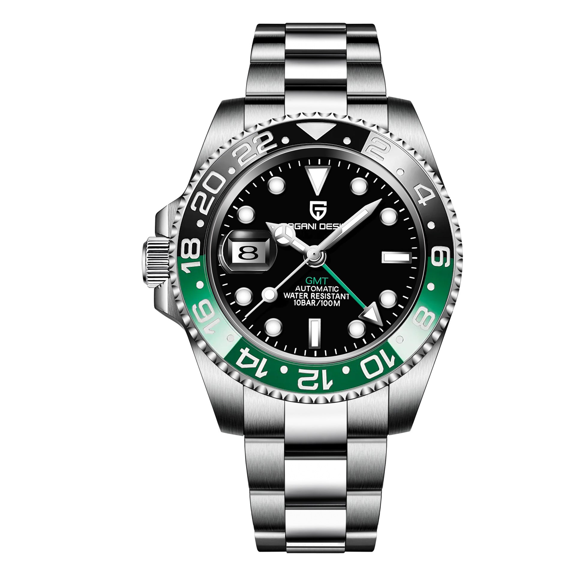 Reloj Mecánico GMT PAGANI DESIGN – Cristal Zafiro, Luminoso, 100m, 24 Estilos