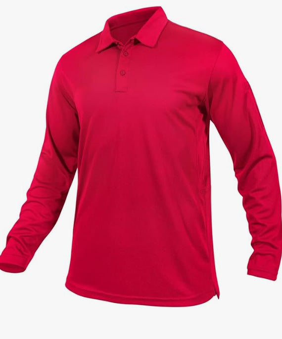 Polo Manga Larga Hombre Secado Rápido – Slim Fit, 95% Poliéster, S a XXXL