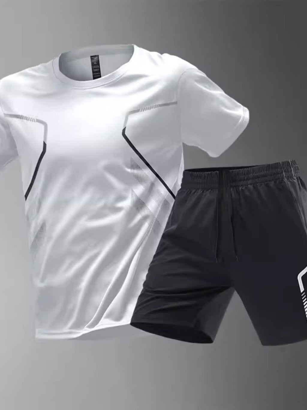 Conjunto Deportivo Hombre Seda de Hielo Camiseta + Shorts Secado Rápido 3 Colores M-5XL | Men's Ice Silk Quick-Dry Sports T-Shirt & Shorts Set