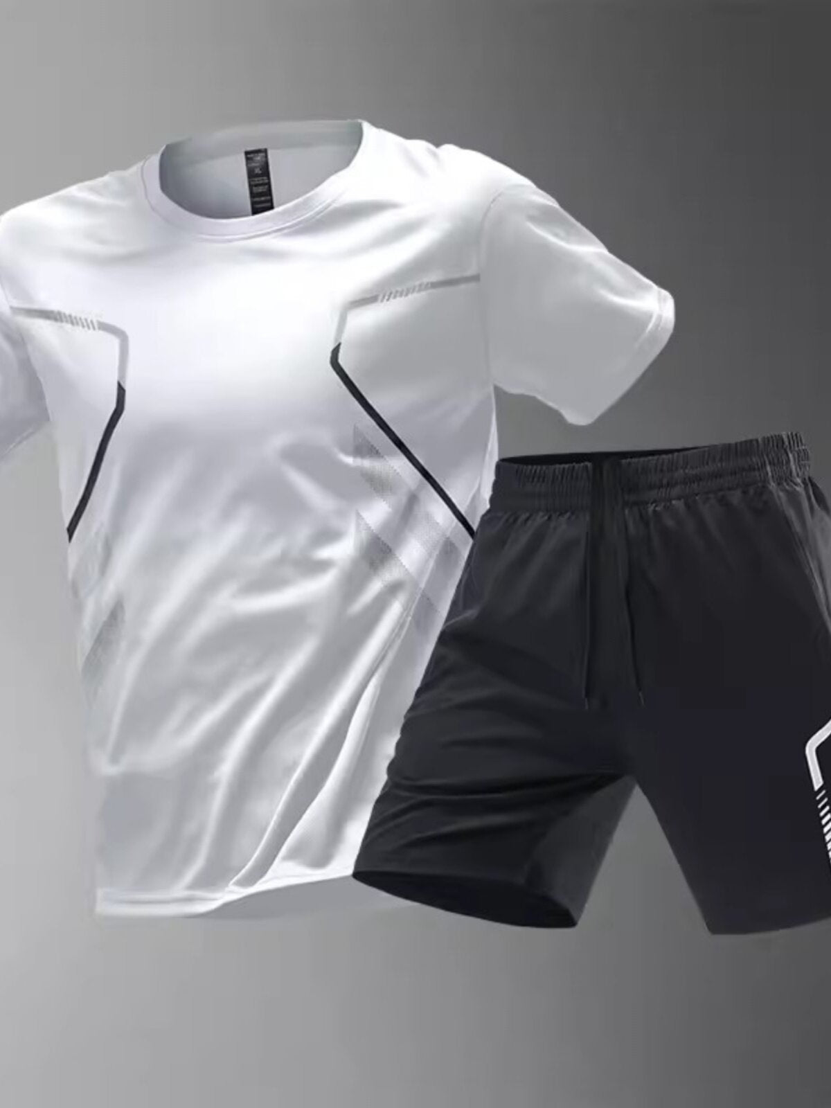Conjunto Deportivo Hombre Seda de Hielo Camiseta + Shorts Secado Rápido 3 Colores M-5XL | Men's Ice Silk Quick-Dry Sports T-Shirt & Shorts Set
