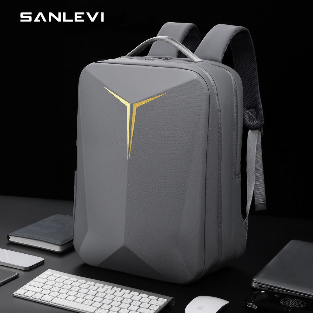 Hard Shell Business Laptop Backpack | Oxford Fabric | Under 20L | Fits 15" | Silver Gray