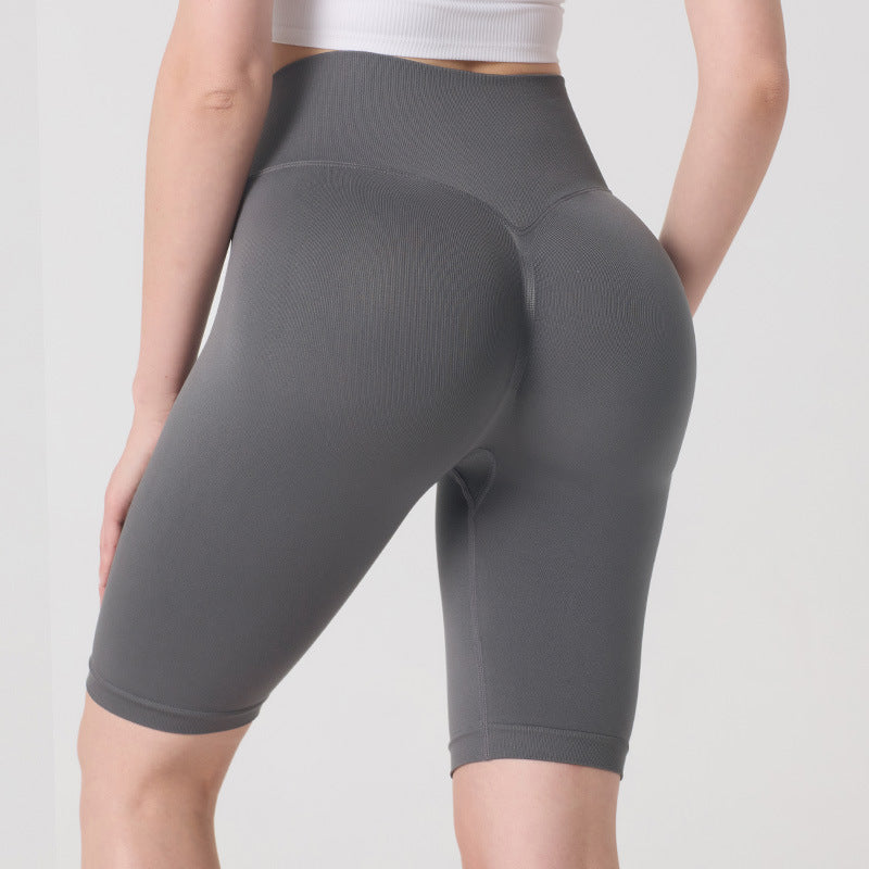 Shorts Yoga Running Mujer Cintura Alta Compresión 95% Nylon 5% Spandex Hip Lifting Moisture-Wicking 5" 14 Colores S-L | Women High Waist Compression Yoga Running Shorts