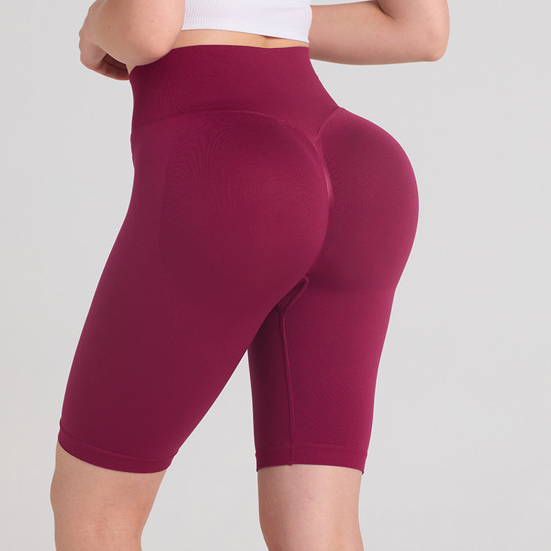 Shorts Yoga Running Mujer Cintura Alta Compresión 95% Nylon 5% Spandex Hip Lifting Moisture-Wicking 5" 14 Colores S-L | Women High Waist Compression Yoga Running Shorts
