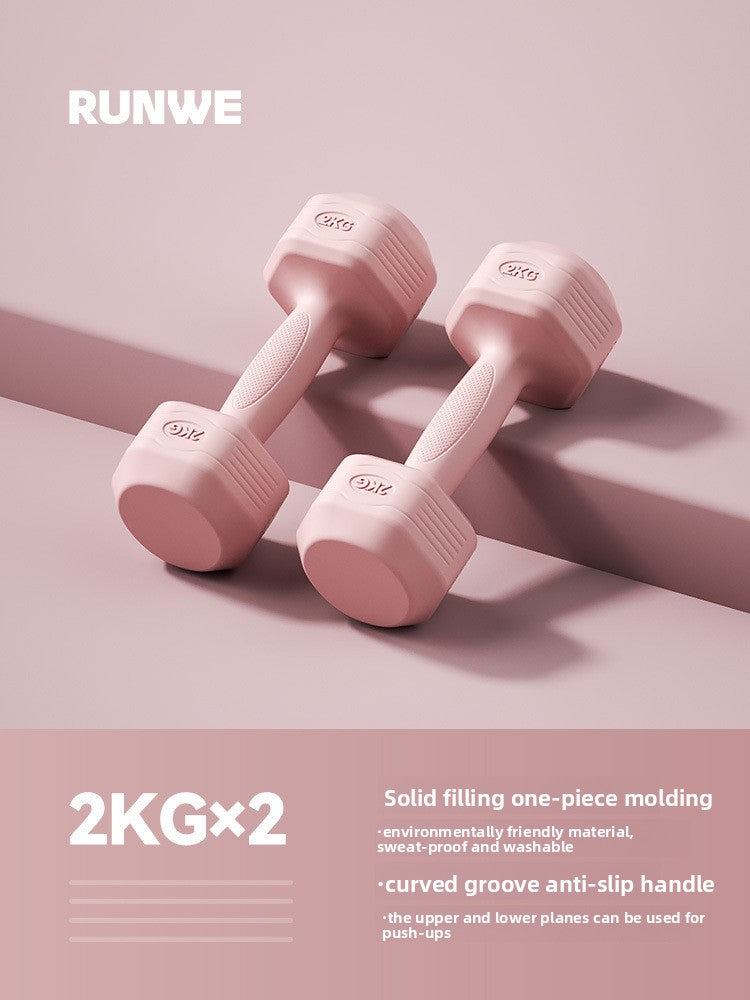 Hexagonal PVC Fitness Dumbbells | Non-Roll | 2kg-8kg | 4 Colors