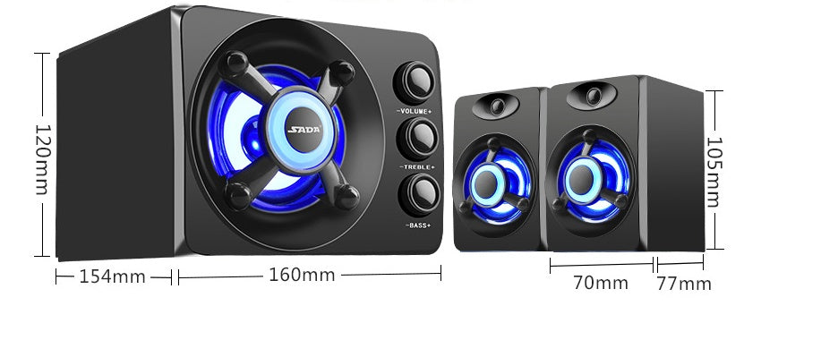 Altavoces de Escritorio con Luces LED RGB – Bluetooth, USB y Tarjeta TF