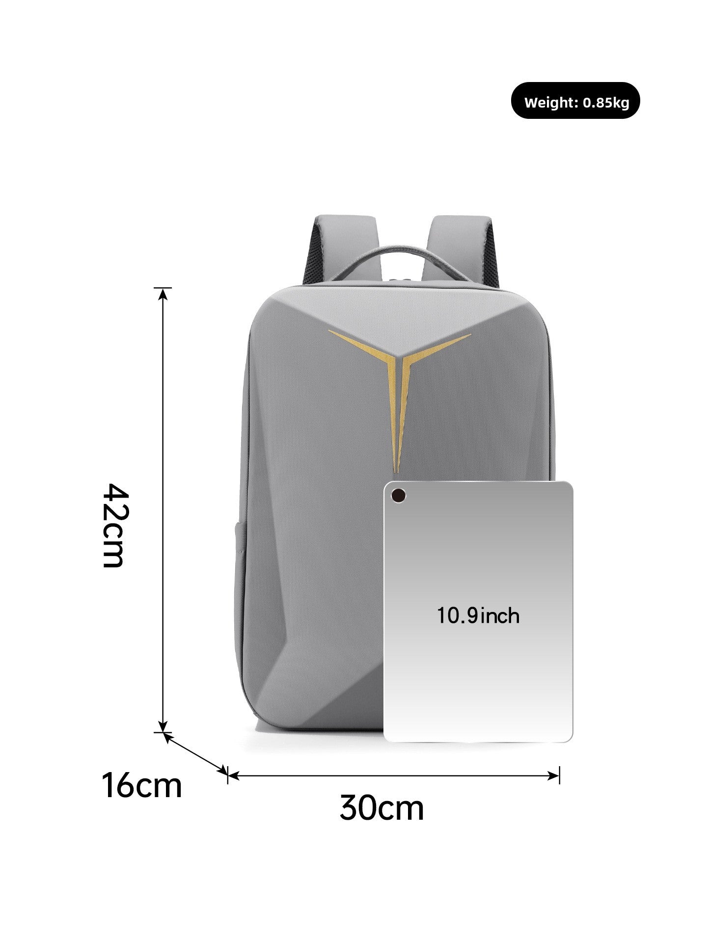 Hard Shell Business Laptop Backpack | Oxford Fabric | Under 20L | Fits 15" | Silver Gray