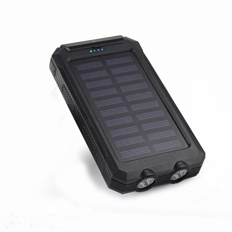Power Bank Solar 20000 mAh con Doble Faro LED – Batería Externa Portátil