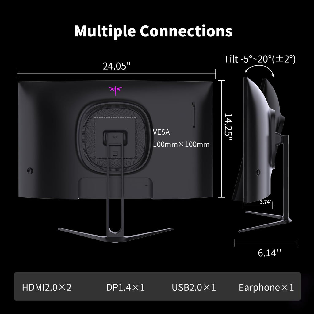 KTC Monitor Curvo Gaming – QHD 2K | 15.6" a 34" | 60Hz a 400Hz | HVA IPS VA | HDR