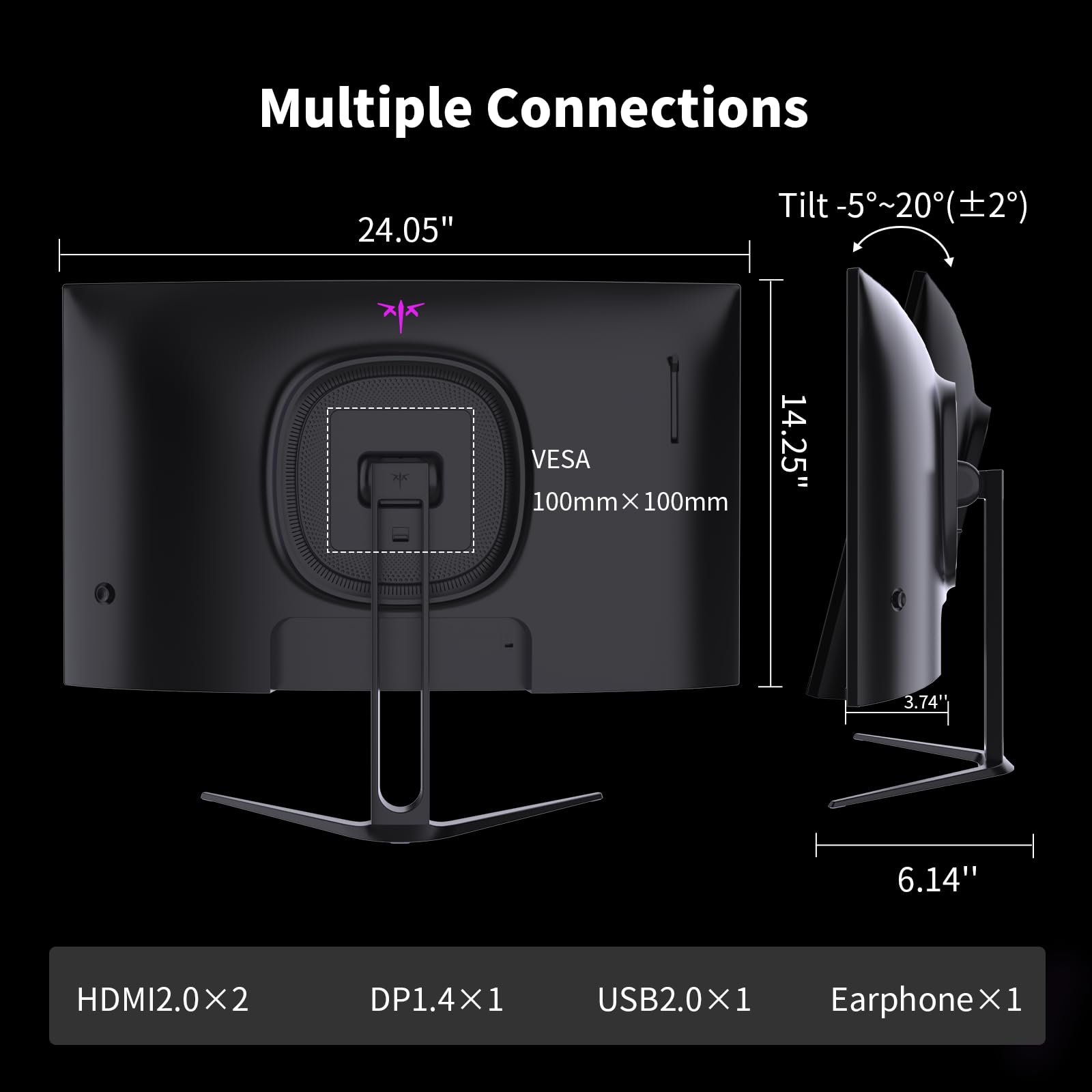 KTC Monitor Curvo Gaming – QHD 2K | 15.6" a 34" | 60Hz a 400Hz | HVA IPS VA | HDR