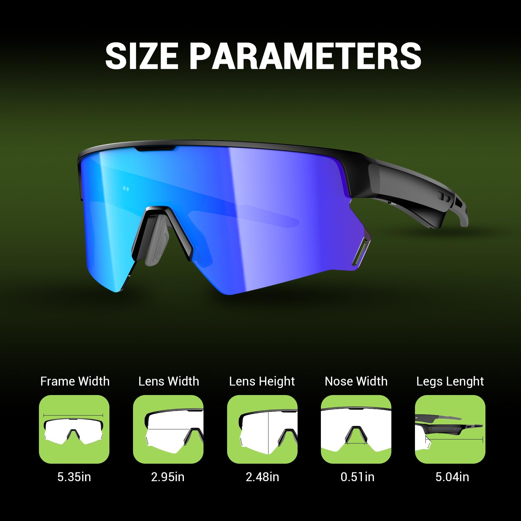 Blackview Gafas Bluetooth – UV400, Micrófono, Altavoces, Asistente de Voz, Lente Polarizada