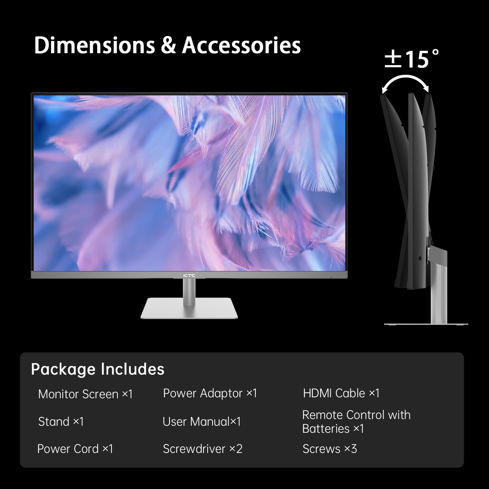 KTC Monitor Curvo Gaming – QHD 2K | 15.6" a 34" | 60Hz a 400Hz | HVA IPS VA | HDR