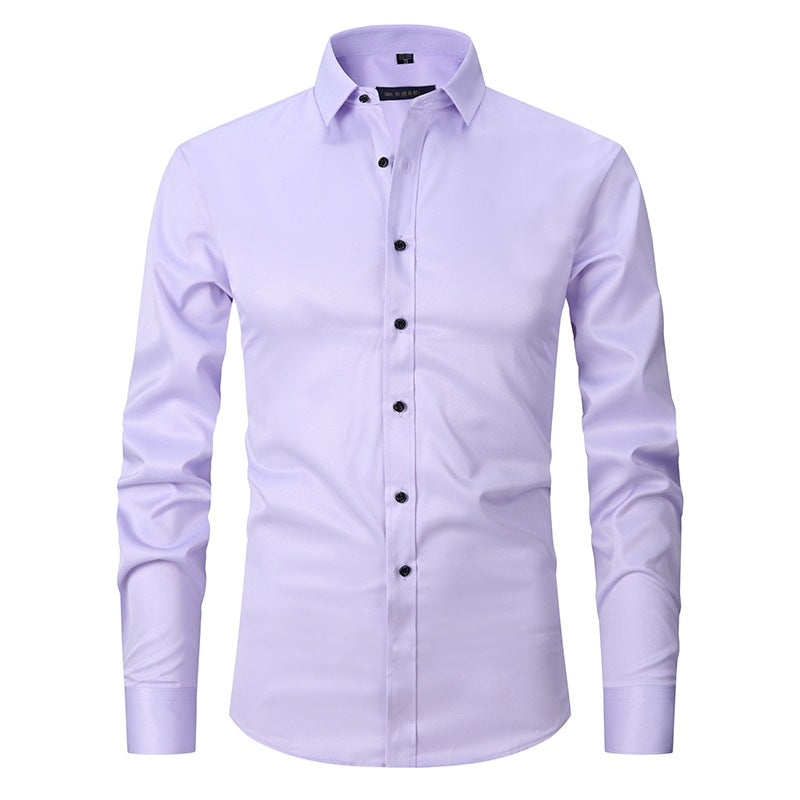 Men's 4-Way Stretch Business Dress Shirt | Anti-Wrinkle | Slim Fit | XS-3XL | 9 Colors