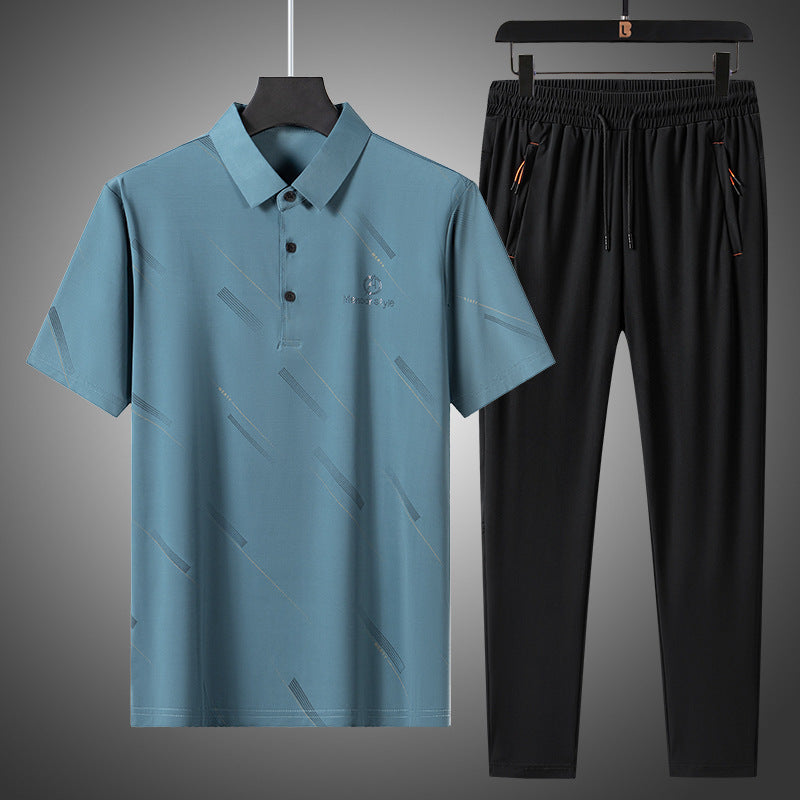 Conjunto Deportivo de Verano para Hombre – Ice Silk, Secado Rápido, M a 4XL
