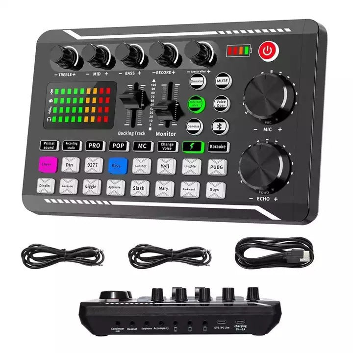 Professional Microphone & Sound Card Combo | Streaming, Karaoke & Recording