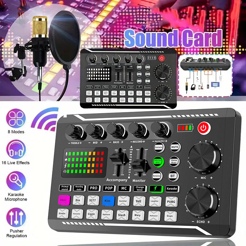 Professional Microphone & Sound Card Combo | Streaming, Karaoke & Recording