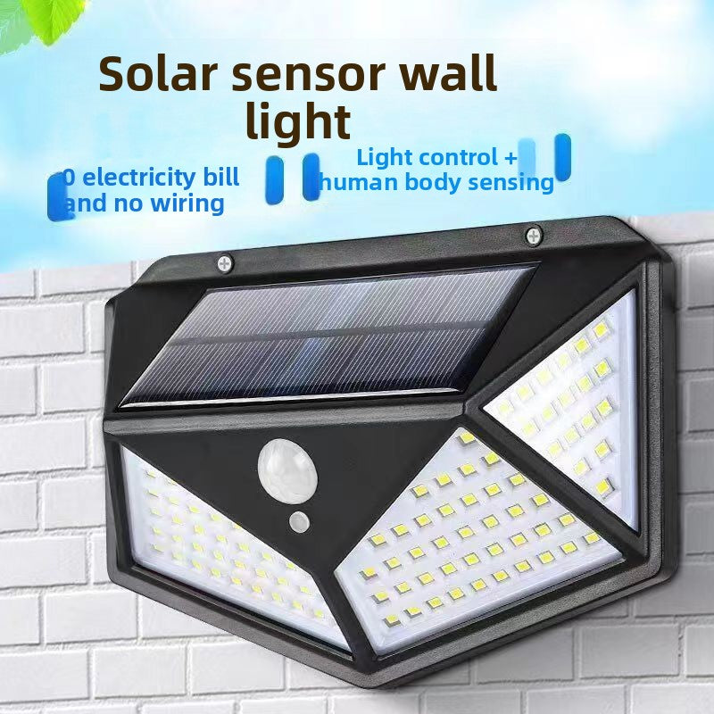 Solar Motion Sensor Wall Light | IP23 Waterproof | 100LED & 20LED | Outdoor