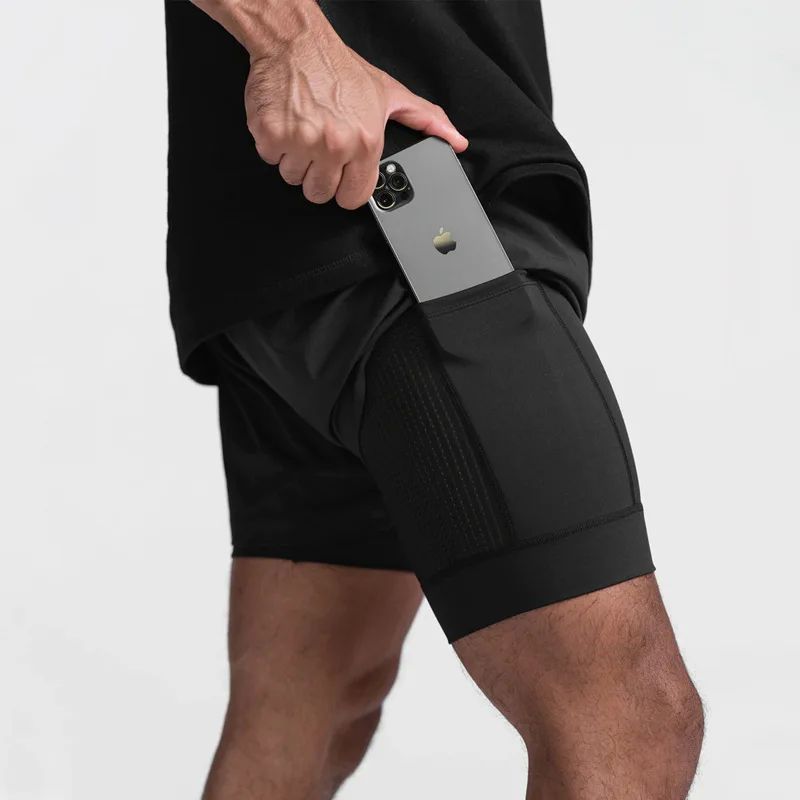Shorts 2 en 1 Hombre Running Forro Compresión Transpirable 9 Colores S-XXL | Men's 2-in-1 Running Sports Shorts
