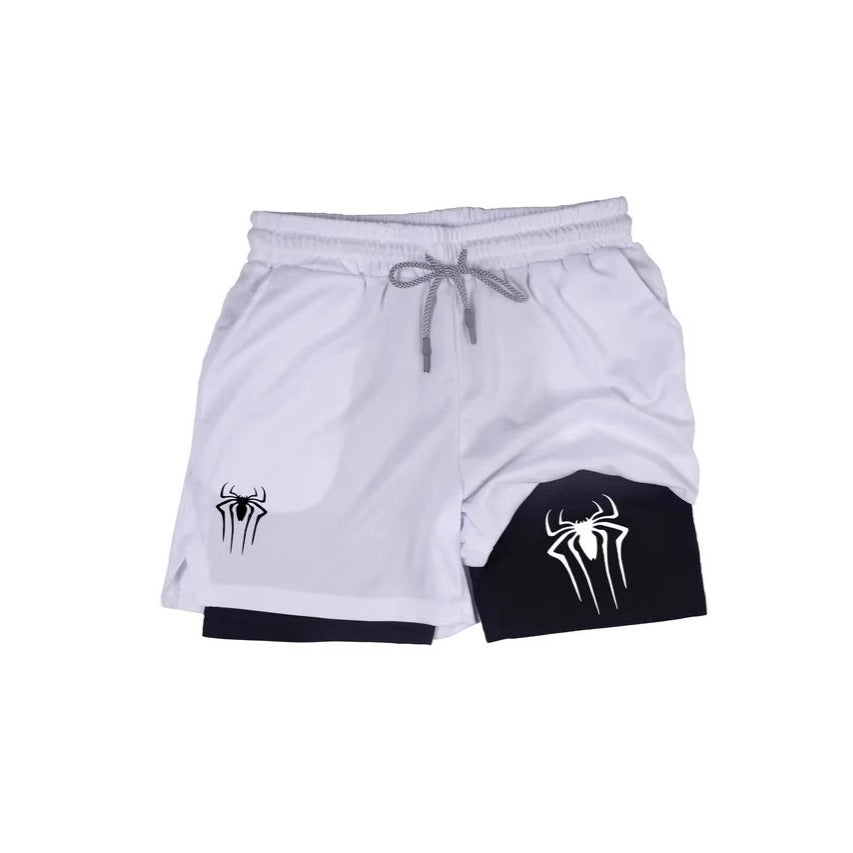 Shorts de Compresión Hombre Estampado Araña Y2K Malla Transpirable 14 Colores M-3XL | Men's Spider Print Compression Sports Shorts