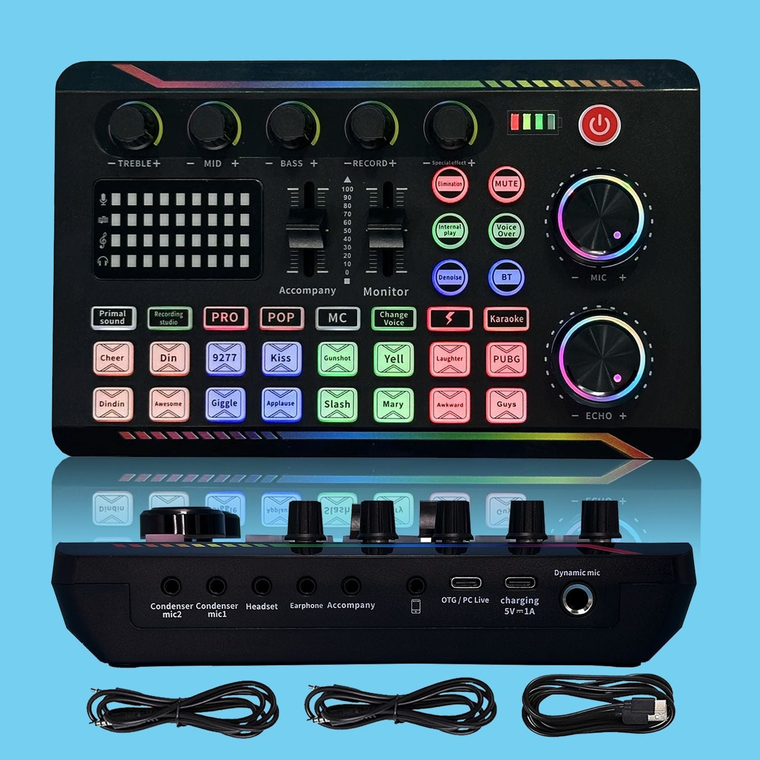 Professional Microphone & Sound Card Combo | Streaming, Karaoke & Recording