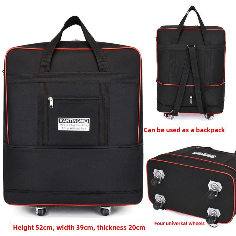 Expandable Oxford Cloth Travel Suitcase | 56-75L | Stainless Steel Wheels | S-XL