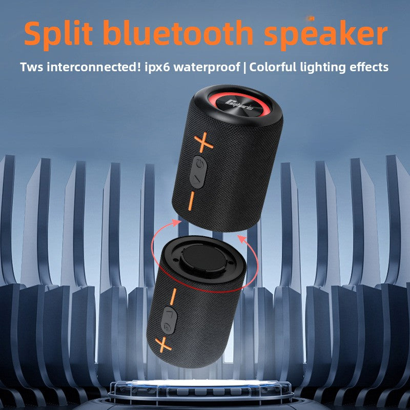 Split Fabric Bluetooth Speaker with Dual Subwoofer | IPX6 Waterproof