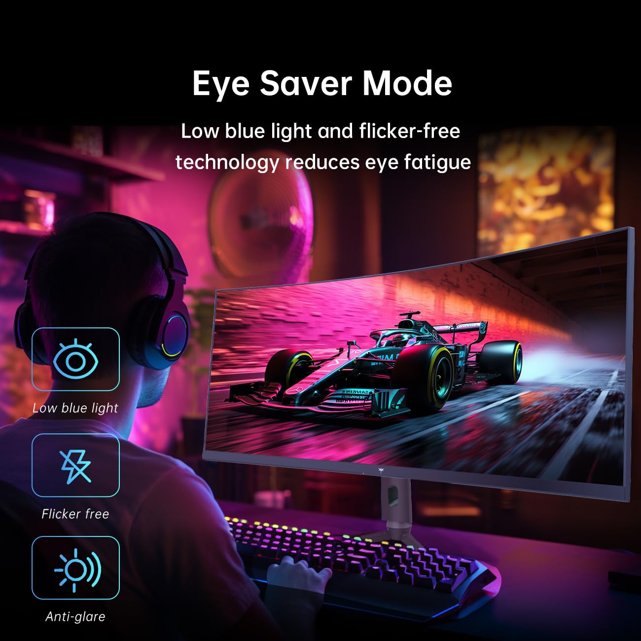 KTC Monitor Curvo Gaming – QHD 2K | 15.6" a 34" | 60Hz a 400Hz | HVA IPS VA | HDR