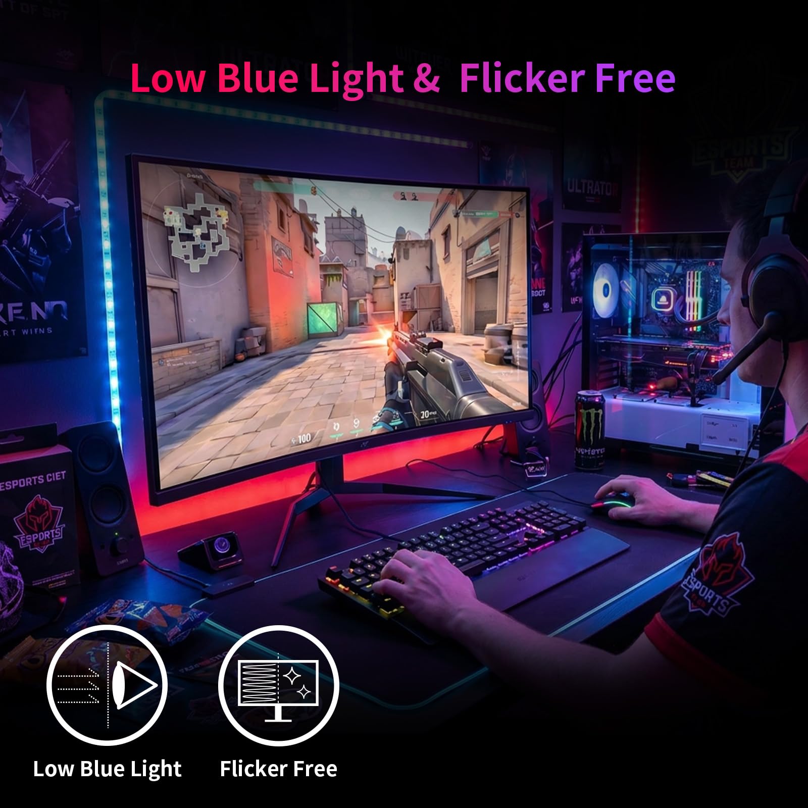 KTC Monitor Curvo Gaming – QHD 2K | 15.6" a 34" | 60Hz a 400Hz | HVA IPS VA | HDR