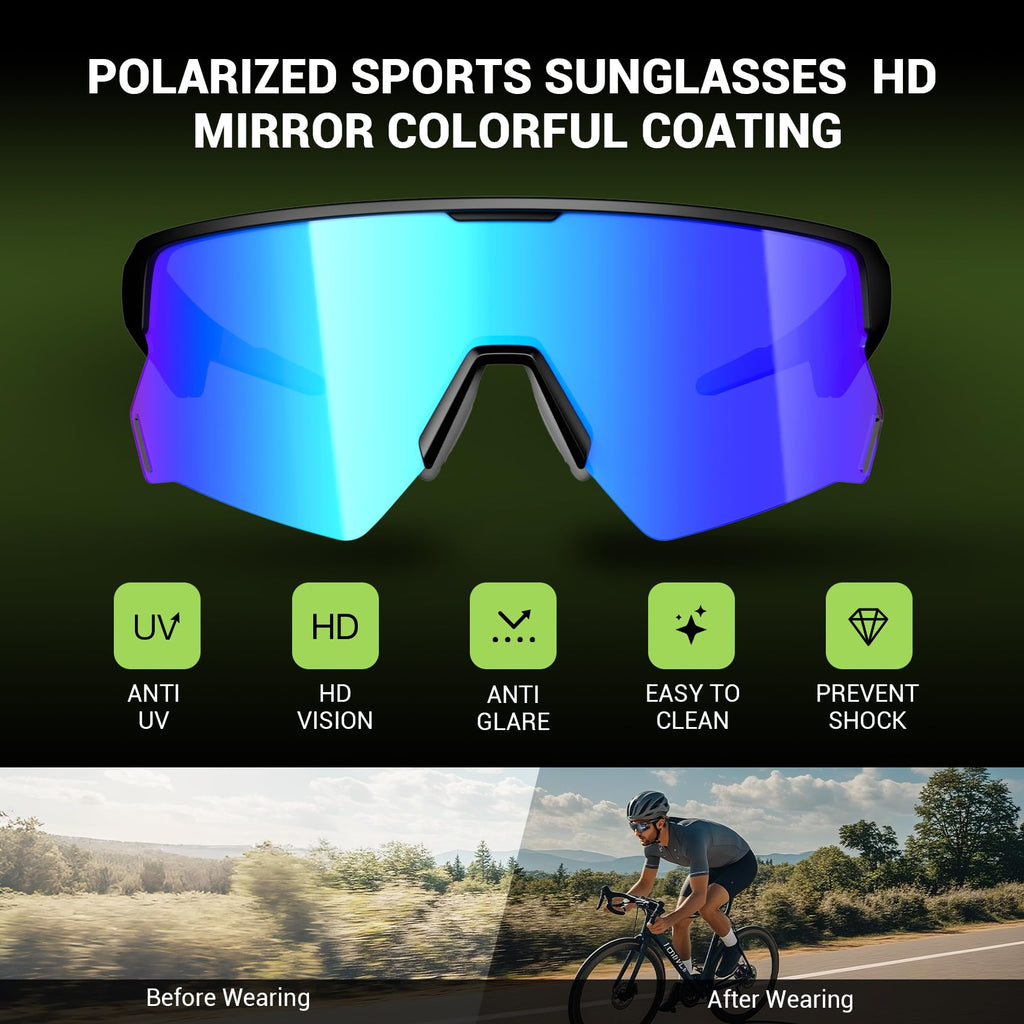 Blackview Gafas Bluetooth – UV400, Micrófono, Altavoces, Asistente de Voz, Lente Polarizada