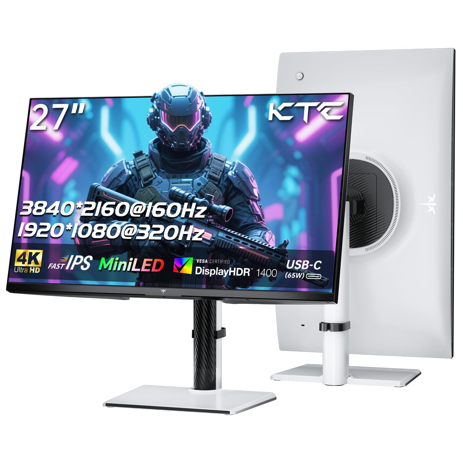 KTC Monitor Curvo Gaming – QHD 2K | 15.6" a 34" | 60Hz a 400Hz | HVA IPS VA | HDR