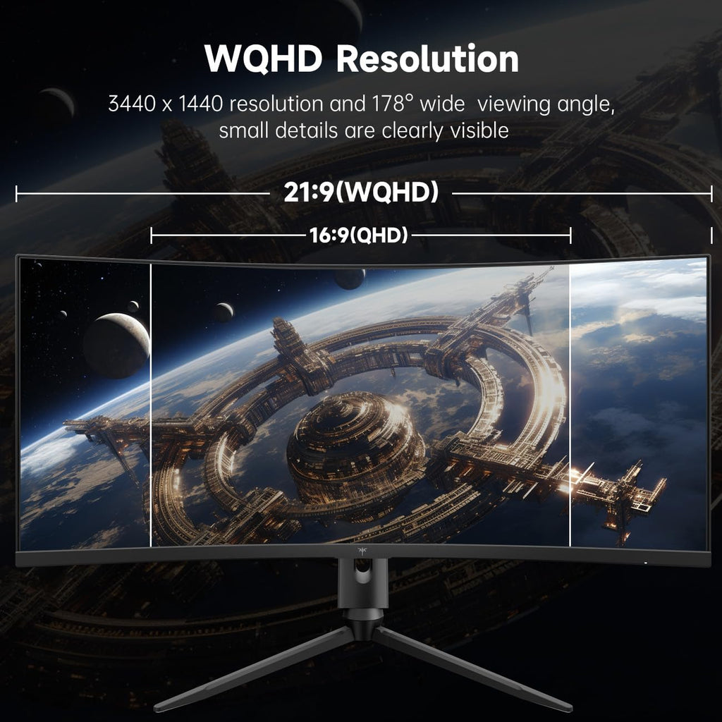 KTC Monitor Curvo Gaming – QHD 2K | 15.6" a 34" | 60Hz a 400Hz | HVA IPS VA | HDR