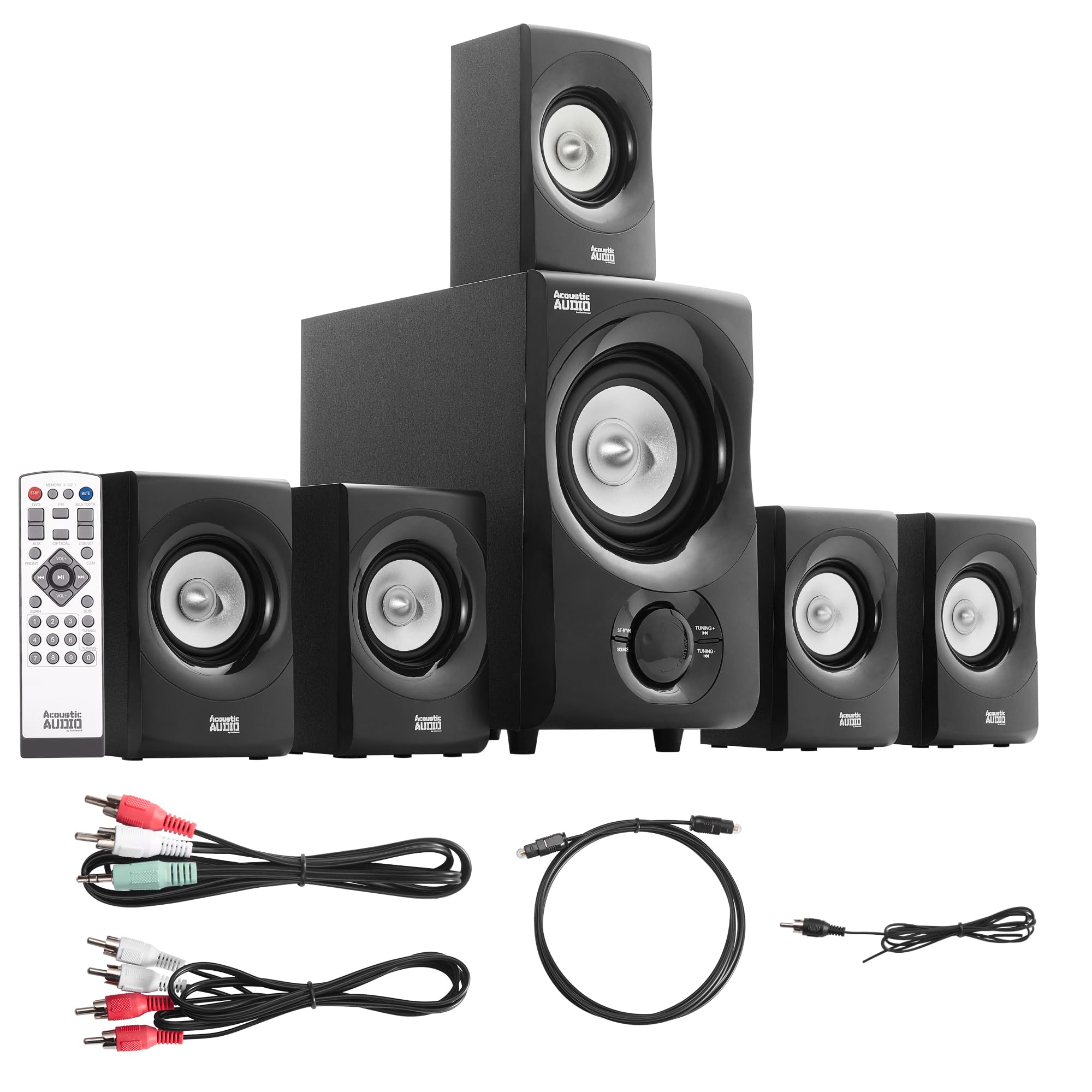 Acoustic Audio AA5170 Sistema de Bocinas Bluetooth 5.1 para Cine en Casa 700W con Subwoofer