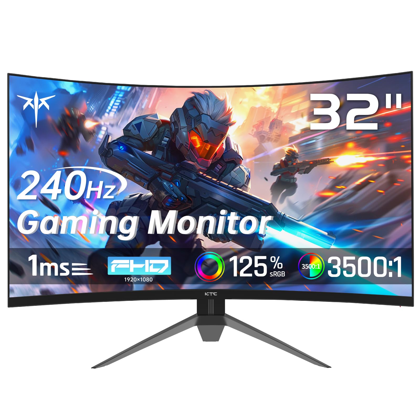 KTC Monitor Curvo Gaming – QHD 2K | 15.6" a 34" | 60Hz a 400Hz | HVA IPS VA | HDR