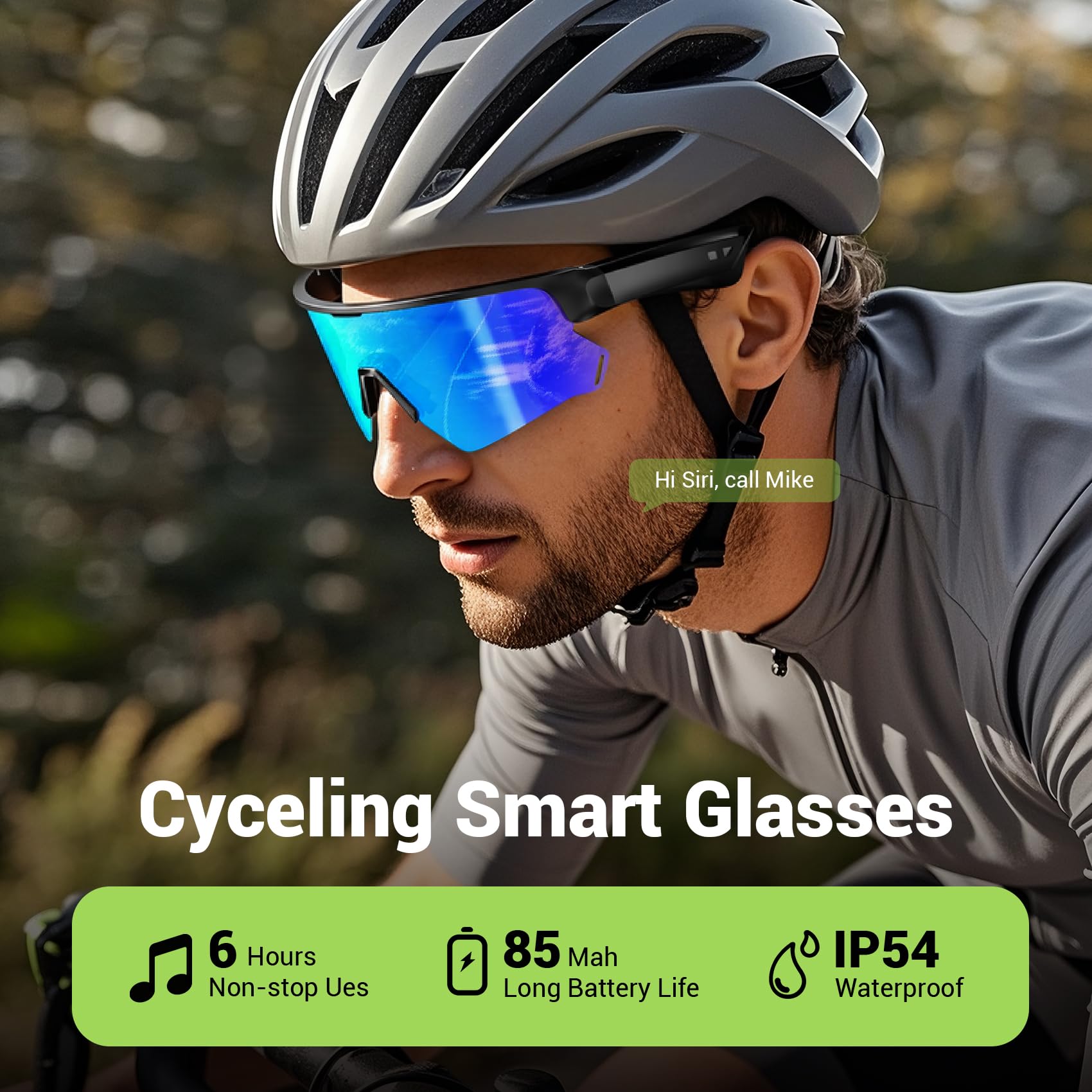 Blackview Gafas Bluetooth – UV400, Micrófono, Altavoces, Asistente de Voz, Lente Polarizada