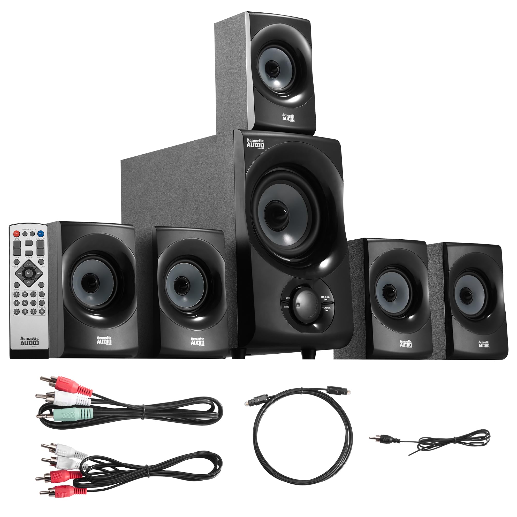 Acoustic Audio AA5170 Sistema de Bocinas Bluetooth 5.1 para Cine en Casa 700W con Subwoofer