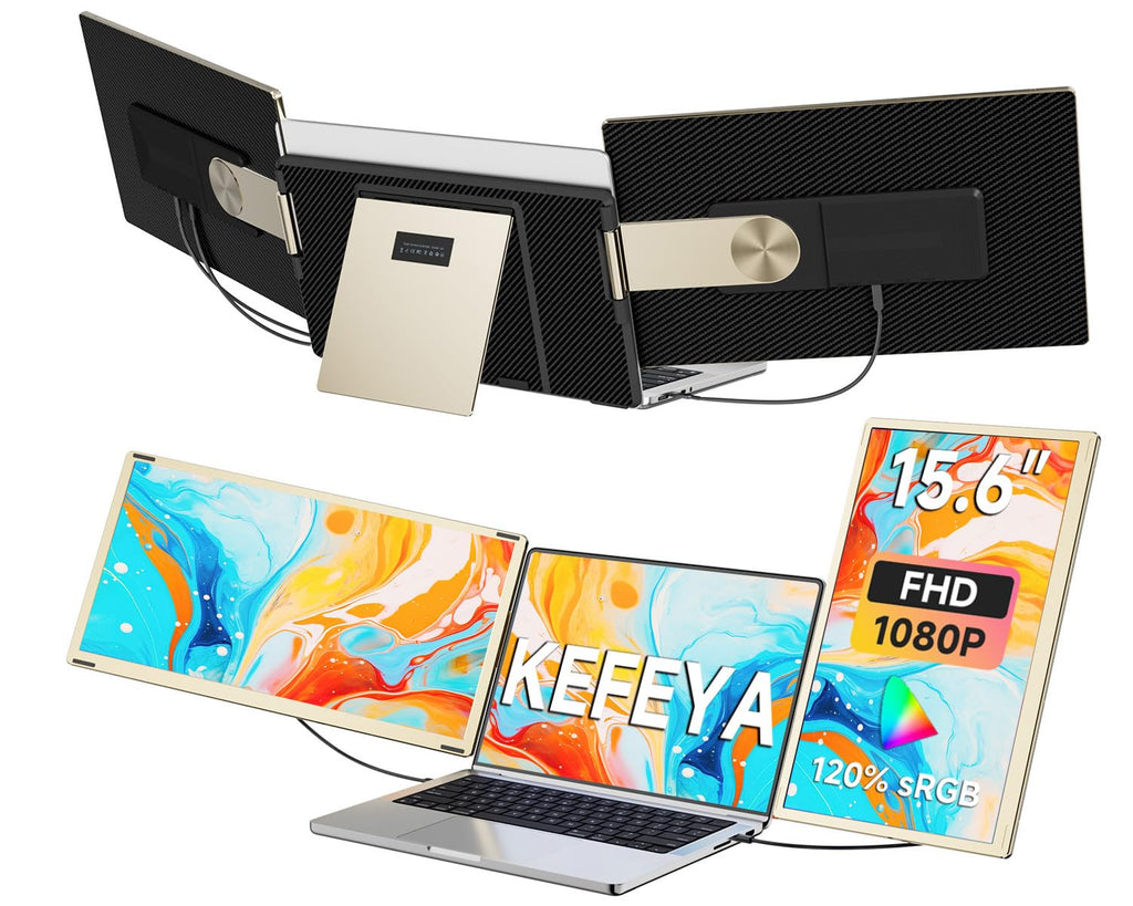 Laptop Screen Extender | 14" to 15.6" | FHD 1080P IPS | Dual & Triple Screen | USB-C HDMI