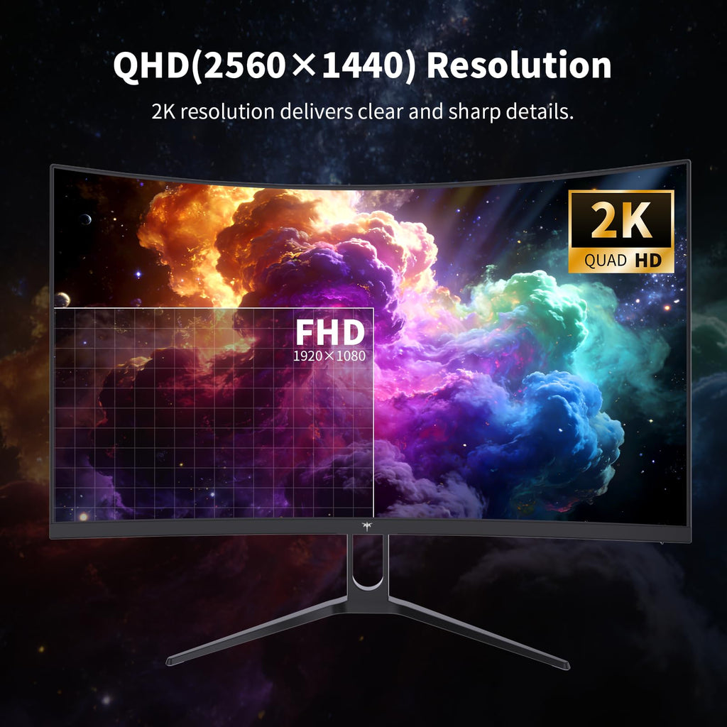 KTC Monitor Curvo Gaming – QHD 2K | 15.6" a 34" | 60Hz a 400Hz | HVA IPS VA | HDR