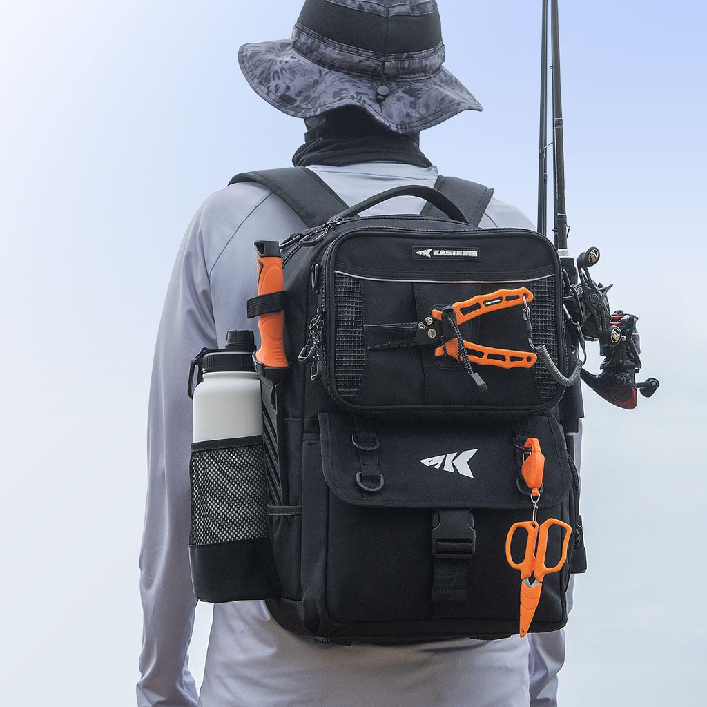 KastKing BaitSpace Mochila de Pesca 50L | Sistema Intercambiable, 2 Soportes para Cañas