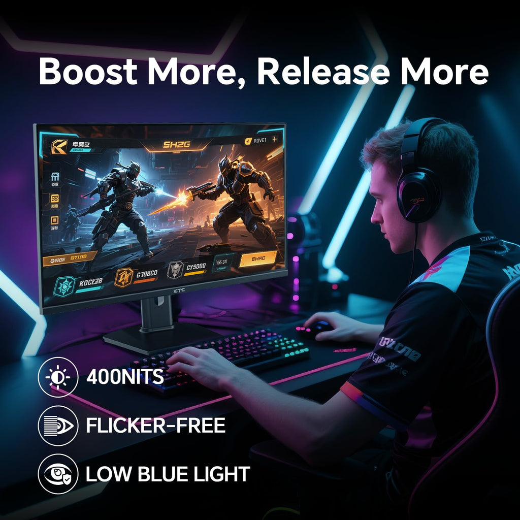 KTC Monitor Curvo Gaming – QHD 2K | 15.6" a 34" | 60Hz a 400Hz | HVA IPS VA | HDR
