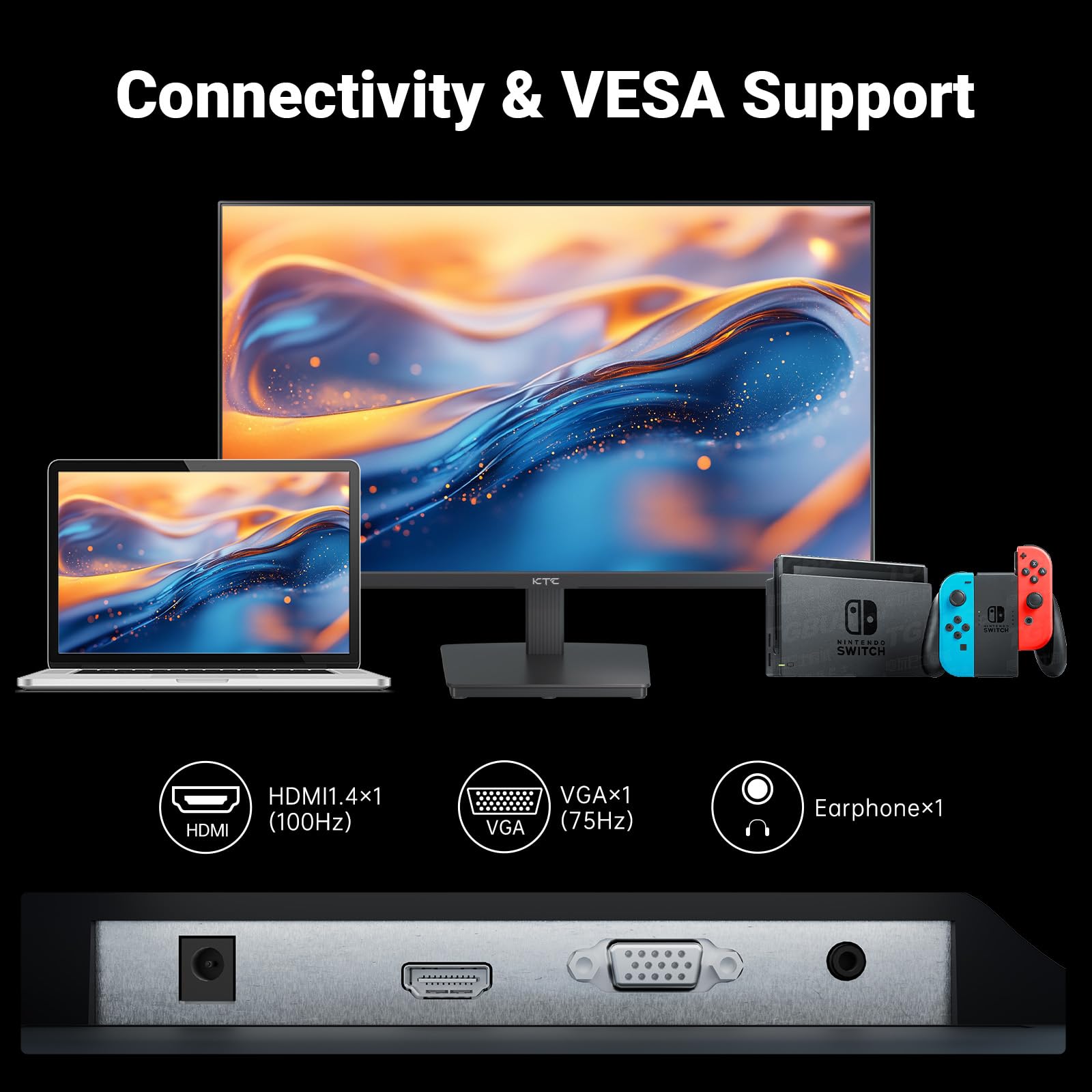 KTC Monitor Curvo Gaming – QHD 2K | 15.6" a 34" | 60Hz a 400Hz | HVA IPS VA | HDR