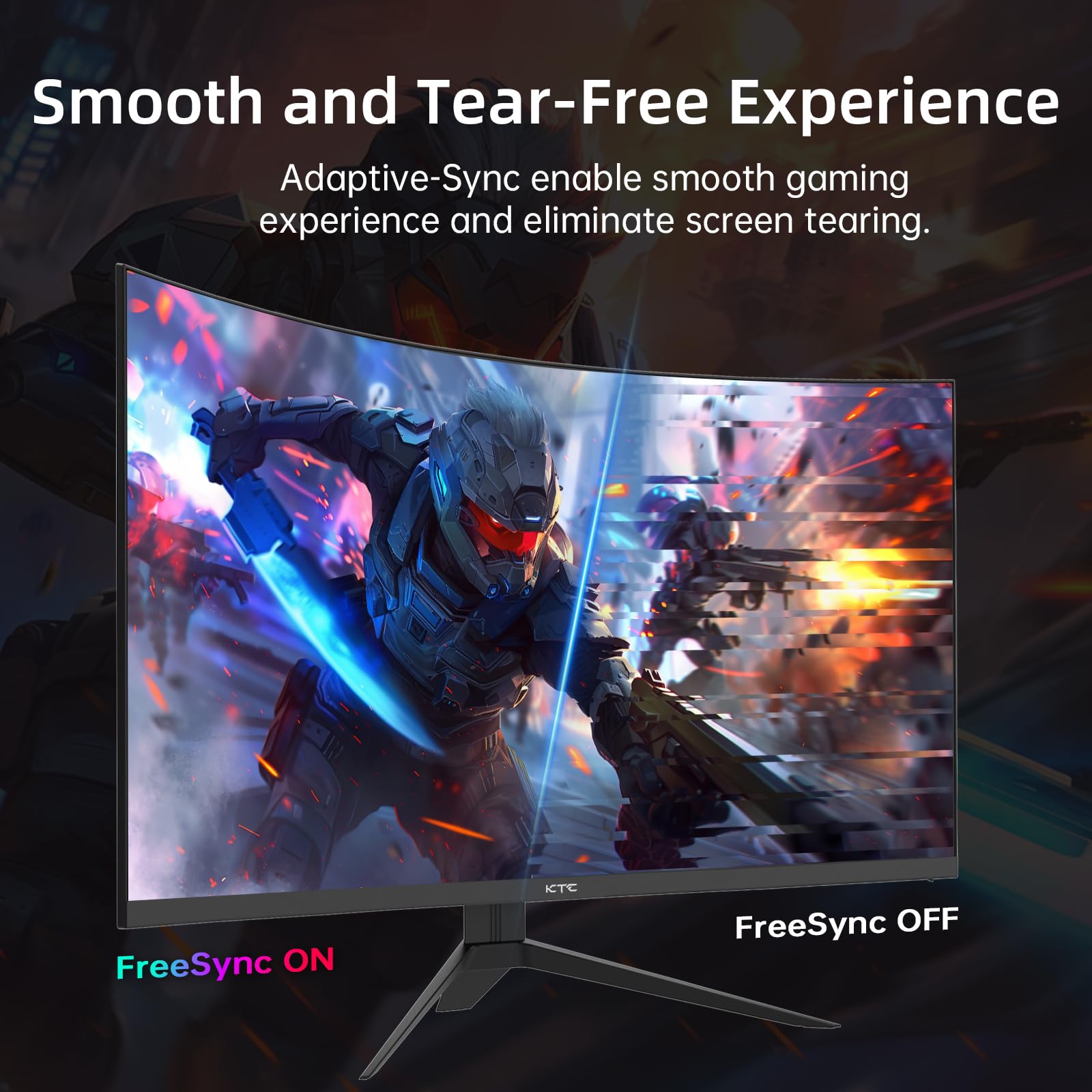 KTC Monitor Curvo Gaming – QHD 2K | 15.6" a 34" | 60Hz a 400Hz | HVA IPS VA | HDR