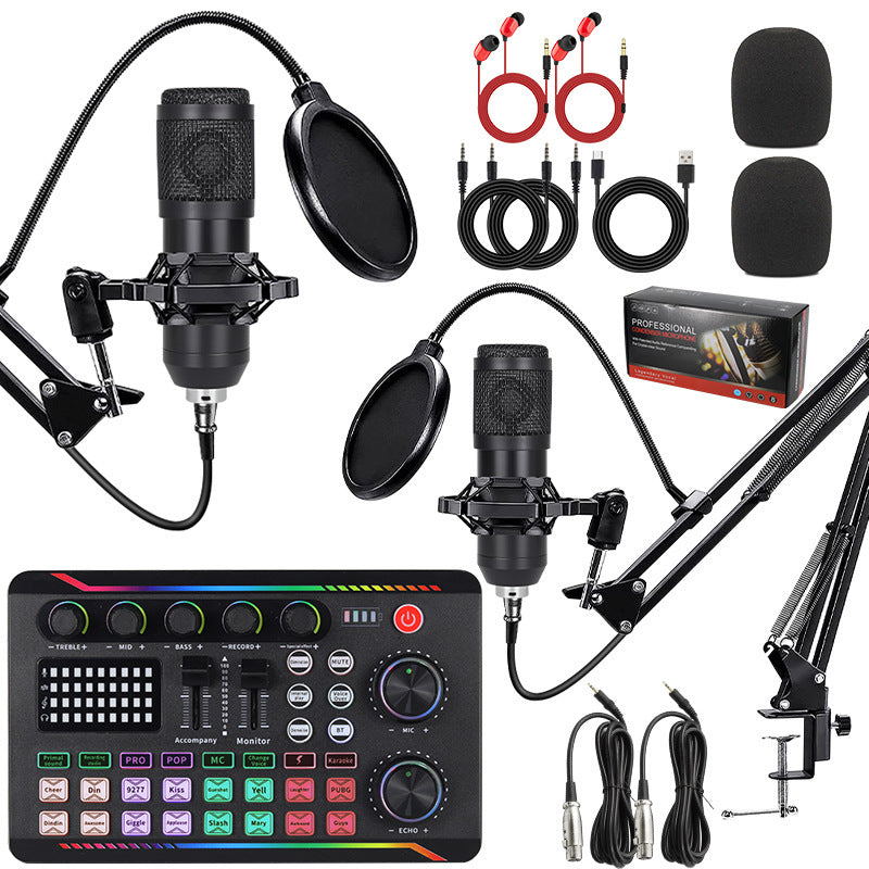 Professional Microphone & Sound Card Combo | Streaming, Karaoke & Recording
