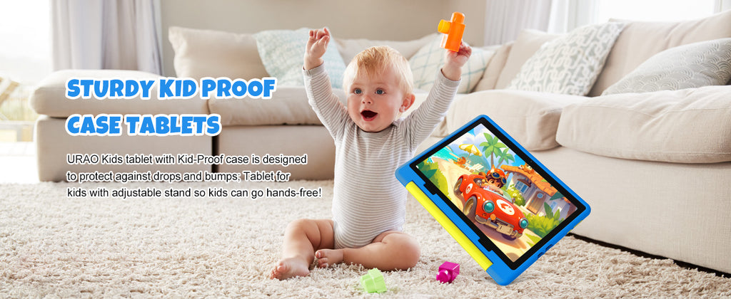 Tablet Infantil URAO 10" | Android 15 | 8GB RAM + 64GB | Octa-Core | 5000mAh | Control Parental | Con Funda