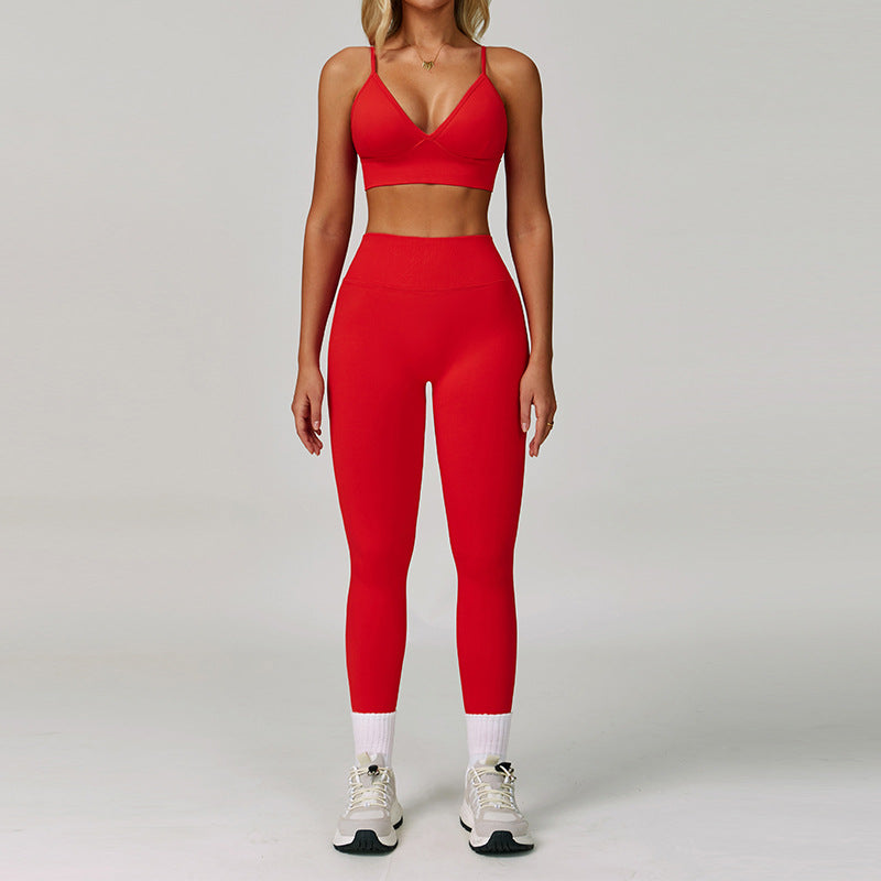 Conjunto Yoga Mujer Sin Costuras 90% Nylon 10% Spandex Moisture-Wicking Bra + Shorts/Pants o Jacket + Shorts 8 Colores S-XL | Women Seamless Yoga Set