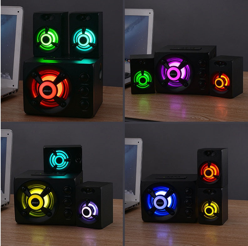 Altavoces de Escritorio con Luces LED RGB – Bluetooth, USB y Tarjeta TF